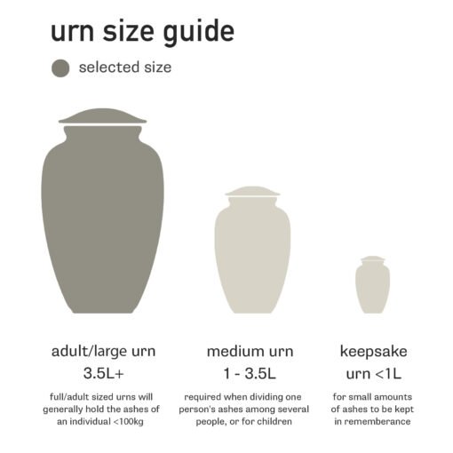 full size adult urn for ashes size guide chart