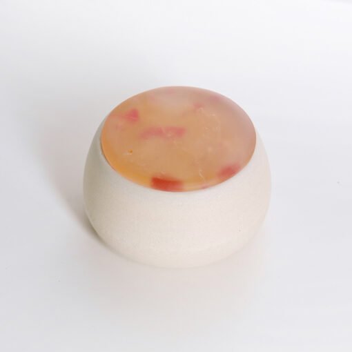 Glass Lidded Urn - Orange