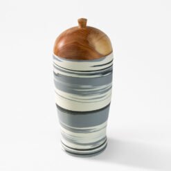artistic urn for ashes wood ceramic