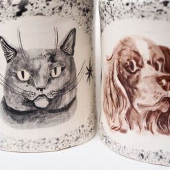 Bespoke Pet Portrait Ceramic Cremation Urns for Ashes Handmade UK Evie May Adams Urn Studios Pets Memorial