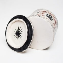 Paw Print in Flowers Pet Urn for Ashes Cat Dog Cremation Handmade in UK Evie May Adams Urn Studios Pets