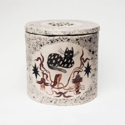 Cat Flowers Handmade Ceramic Cat Cremation Urn for Ashes Cat Memorial Cremation UK Evie May Adams Urn Studios Pets