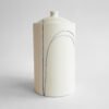 Porcelain Cremation Urn • Lines V3 Porcelain Cremation Urn Lines V3 by Liz O’Dwyer – handmade porcelain urn with flowing blue line pattern Urn Studios