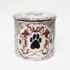 Paw Print in Flowers • Handmade Ceramic Pet Urn Paw Print in Flowers Handmade Ceramic Pet Urn for Ashes Cat Dog Cremation UK Evie May Adams Urn Studios Pets