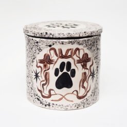 Paw Print in Flowers Handmade Ceramic Pet Urn for Ashes Cat Dog Cremation UK Evie May Adams Urn Studios Pets