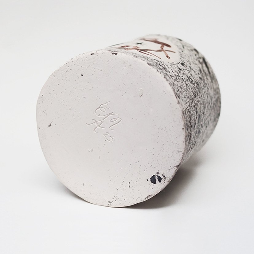 Paw Print in Twigs • Ceramic Pet Cremation Urn Paw Print in Twigs Handmade Ceramic Pet Urn for Ashes Cat Dog Cremation UK Evie May Adams Urn Studios Pets