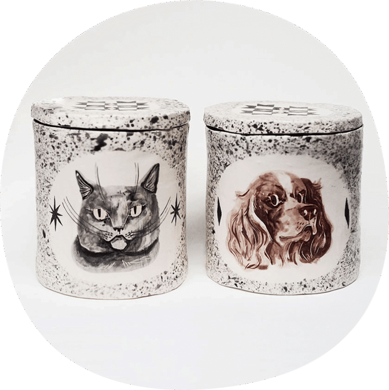 custom pet portrait urn handmade pet urns for ashes cat urns dog urns