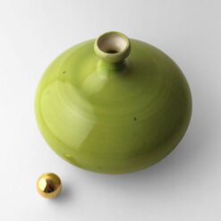 Spring Green Gold Ceramic Cremation Urn for Ashes USA Handmade Michelle When Urn Studios