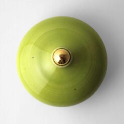 Spring Green Gold Ceramic Cremation Urn for Ashes USA Handmade Michelle When Urn Studios