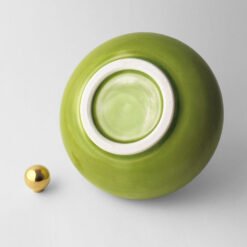 Spring Green Gold Ceramic Cremation Urn for Ashes USA Handmade Michelle When Urn Studios