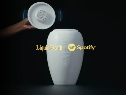 Liquid Death x Spotify Eternal Playlist Urn Funeral Urn Memorial Bluetooth Urns Advert Urn Studios