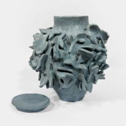 Flutter • Floral Relief Cremation Urn Abbey Peters Flutter Ceramic Cremation Urn Sculptural Urns for Ashes Handmade Artistic Urn Studios