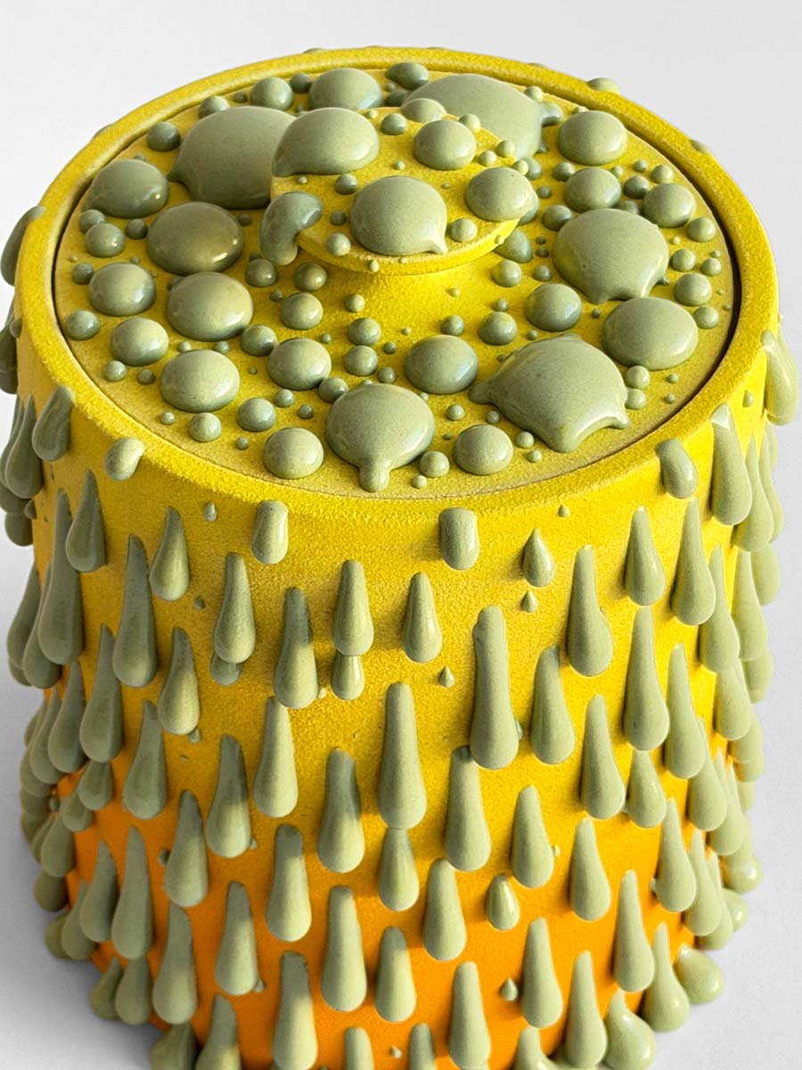Gloopy • Large Sunrise Cremation Urn PK Ceramics Sunset Orange Gloppy Cremation Urn Modern Artistic Handmade Contemporary Funerary Urns Urn Studios