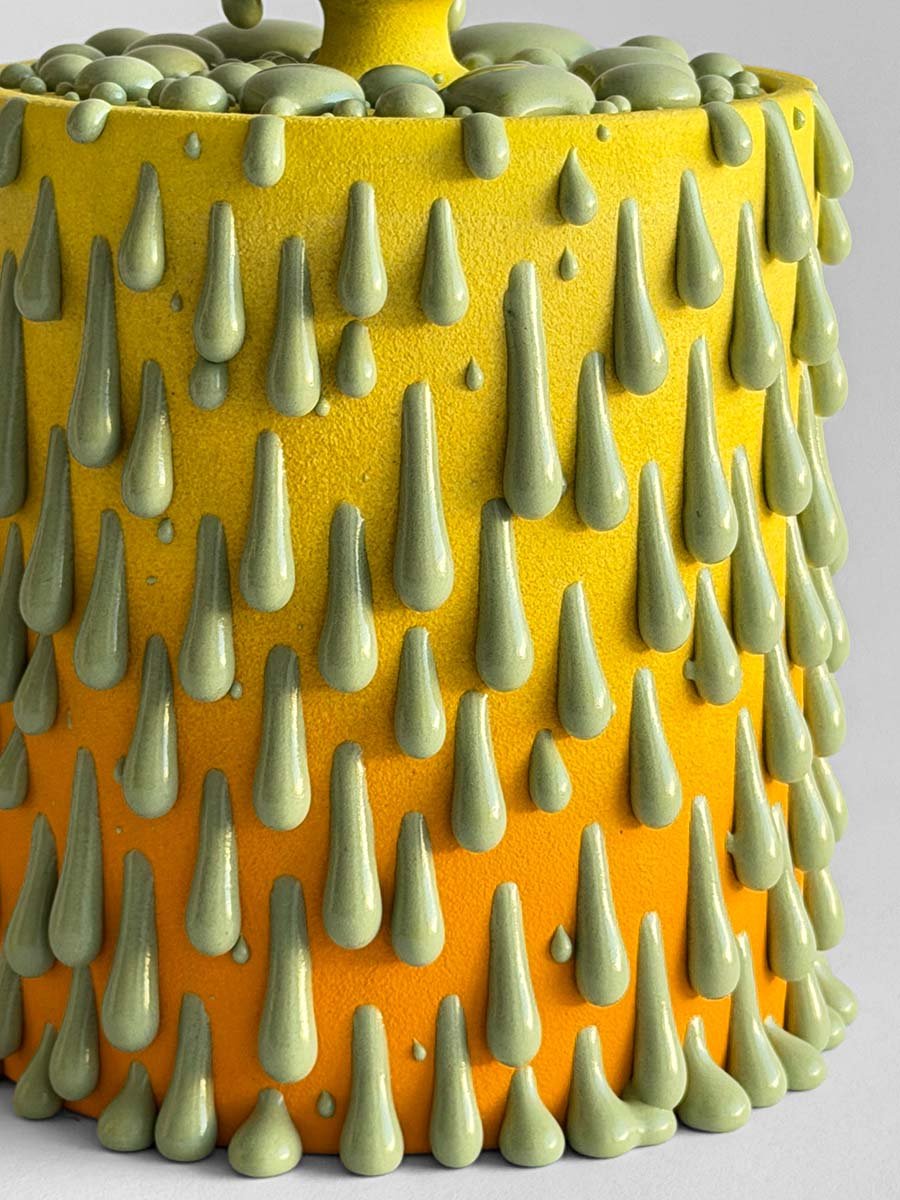 Gloopy • Large Sunrise Cremation Urn PK Ceramics Sunset Orange Gloppy Cremation Urn Modern Artistic Handmade Contemporary Funerary Urns Urn Studios