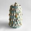 Gloopy • Turquoise Gold Cremation Urn for Ashes PK Ceramics Turquoise Gold Gloppy Cremation Urn Modern Artistic Handmade Contemporary Funerary Urns Urn Studios