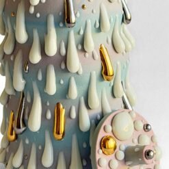 Gloopy • Turquoise Gold Cremation Urn for Ashes PK Ceramics Turquoise Gold Gloppy Cremation Urn Modern Artistic Handmade Contemporary Funerary Urns Urn Studios