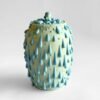 Gloopy • Mint Ceramic Cremation Urn PK Ceramics Mint Green Gloppy Cremation Urn Modern Artistic Handmade Contemporary Funerary Urns Urn Studios