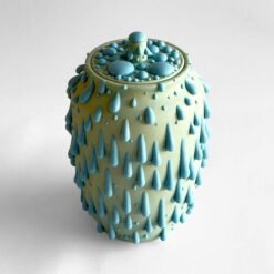 Gloopy • Mint Ceramic Cremation Urn PK Ceramics Mint Green Gloppy Cremation Urn Modern Artistic Handmade Contemporary Funerary Urns Urn Studios