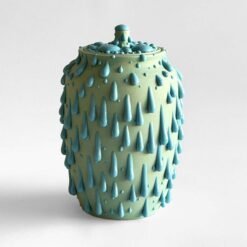 Gloopy • Mint Ceramic Cremation Urn PK Ceramics Mint Green Gloppy Cremation Urn Modern Artistic Handmade Contemporary Funerary Urns Urn Studios