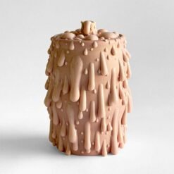 US Cremation Urns PK Ceramics Pink Gloppy Cremation Urn Modern Artistic Handmade Contemporary Funerary Urns Urn Studios