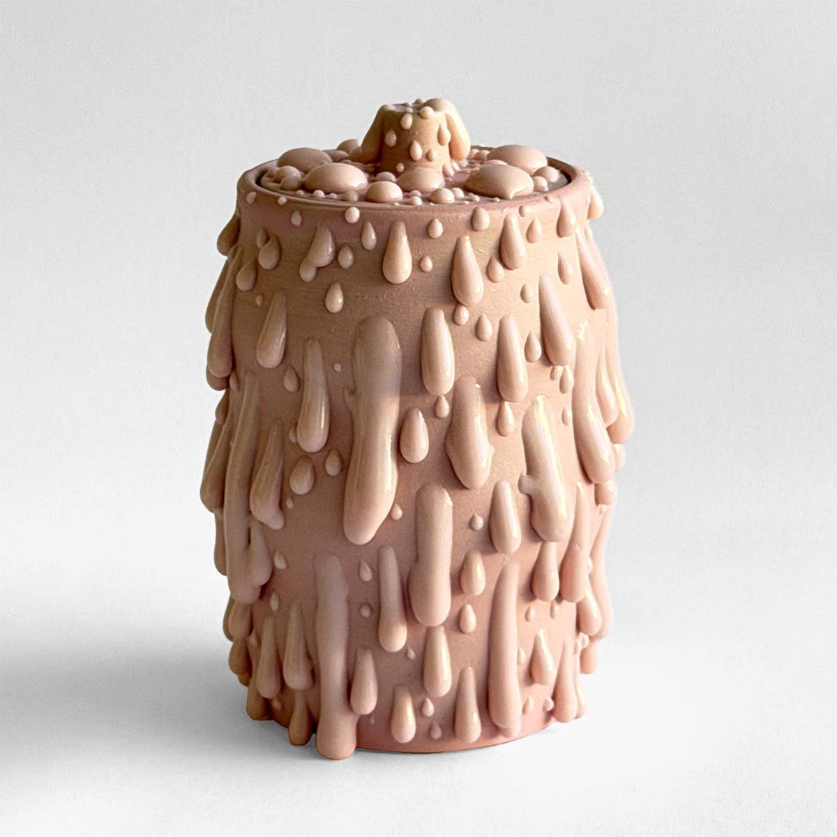 Gloopy • Pink Drops Keepsake Urn PK Ceramics Pink Gloppy Cremation Urn Modern Artistic Handmade Contemporary Funerary Urns Urn Studios