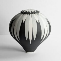 Georgie Gardiner Daisy Cremation Urn Handmade Artistic Urns Black and White Urn Studios