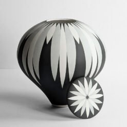 Georgie Gardiner Daisy Cremation Urn Handmade Artistic Urns Black and White Urn Studios