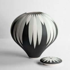 Georgie Gardiner Daisy Cremation Urn Handmade Artistic Urns Black and White Urn Studios