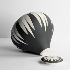 Georgie Gardiner Daisy Cremation Urn Handmade Artistic Urns Black and White Urn Studios