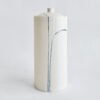 Porcelain Cremation Urn for Ashes • Lines V4 Porcelain Cremation Urn Lines V4 – white porcelain urn blue line design, handmade by Liz O’Dwyer - urn studios UK