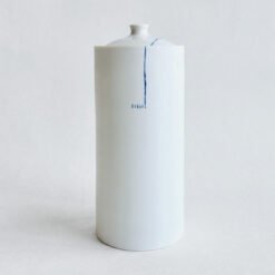 Liz O'Dwyer Porcelain Cremation Urn Blue Line White Urn Studios Handmade Artistic Urns UK