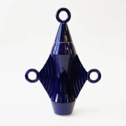 US Cremation Urns Beginner Ceramics Handmade Artistic Cremation Vessel Large Royal Blue Urn Studios USA