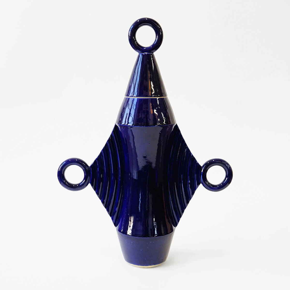 Royal Blue Dune Ceramic Cremation Urn Beginner Ceramics Handmade Artistic Cremation Vessel Large Royal Blue Urn Studios USA