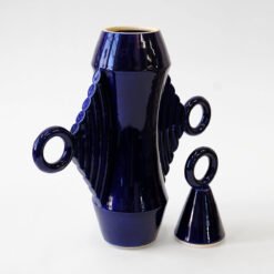 Royal Blue Dune Ceramic Cremation Urn Beginner Ceramics Handmade Artistic Cremation Vessel Large Royal Blue Urn Studios USA