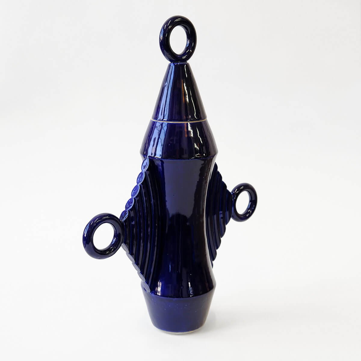 Royal Blue Dune Ceramic Cremation Urn Beginner Ceramics Handmade Artistic Cremation Vessel Large Royal Blue Urn Studios USA