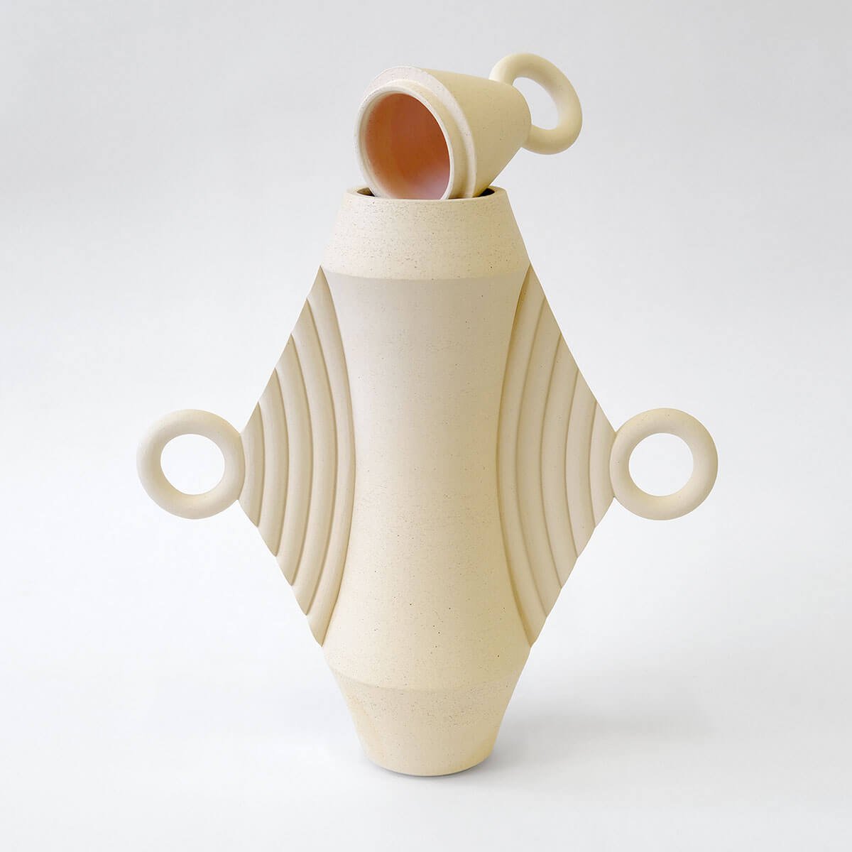 Sand Dune Ceramic Urn for Ashes Beginner Ceramics Handmade Artistic Cremation Vessel Large Sand Urn Studios USA
