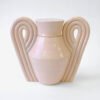 Summer Peach Whirling Ceramic Urn for Ashes Beginner Ceramics Handmade Artistic Cremation Vessel Medium Peach Urn Studios USA