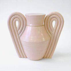 US Cremation Urns Beginner Ceramics Handmade Artistic Cremation Vessel Medium Peach Urn Studios USA