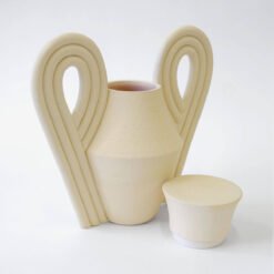 Sand Whirling Ceramic Urn for Ashes Beginner Ceramics Handmade Artistic Cremation Vessel Medium Sand Urn Studios USA