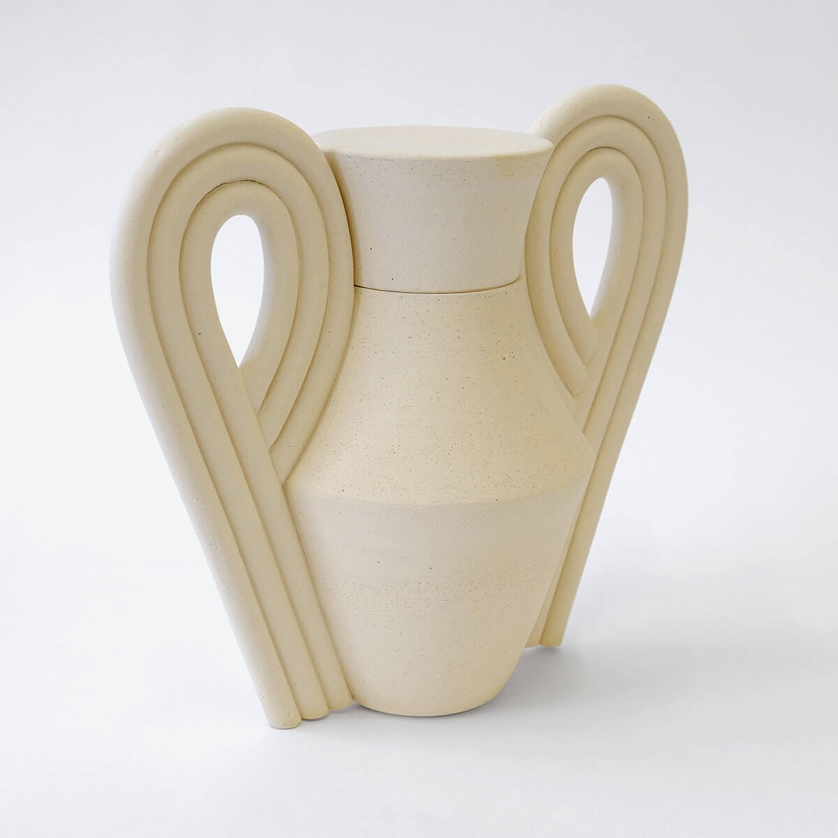Sand Whirling Ceramic Urn for Ashes Beginner Ceramics Handmade Artistic Cremation Vessel Medium Sand Urn Studios USA