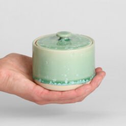 Small Cremation Urn • Crystal Mint Crystal Mint Green Ceramic Cremation Urns Handmade Small Keepsake Urn Studios