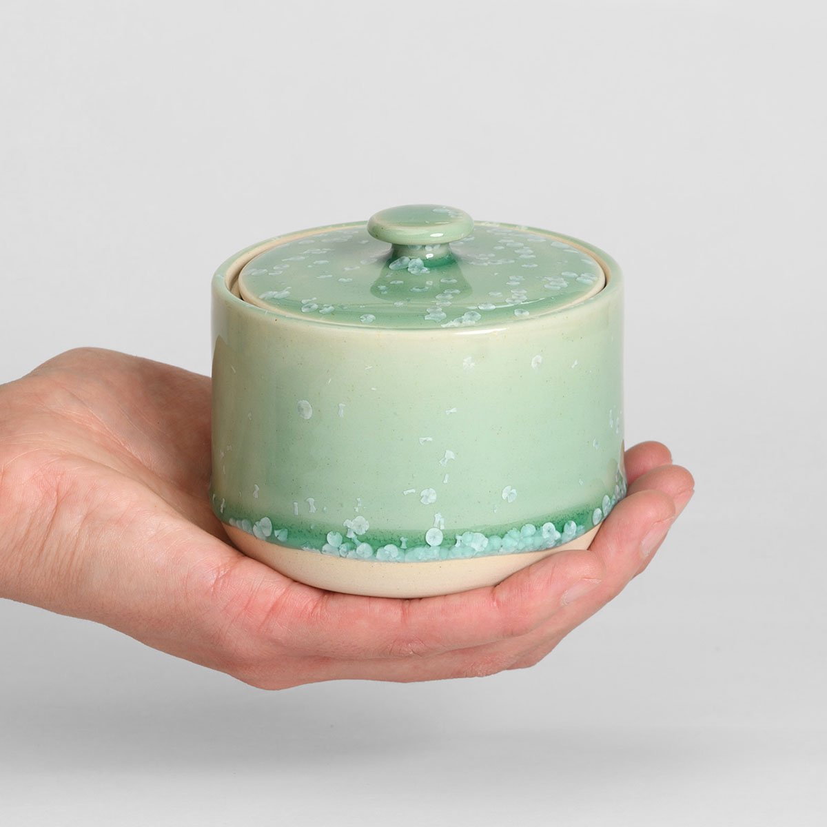 Small Cremation Urn • Crystal Mint Crystal Mint Green Ceramic Cremation Urns Handmade Small Keepsake Urn Studios