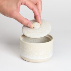 Crystal Natural White Beige Ceramic Cremation Urns Handmade Small Keepsake Urn Studios