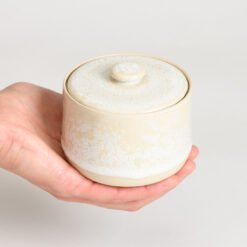 Crystal Natural White Beige Ceramic Cremation Urns Handmade Small Keepsake Urn Studios