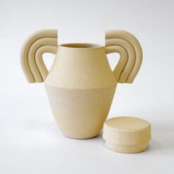 Beginner Ceramics Handmade Artistic Cremation Vessel Small Sand Urn Studios USA