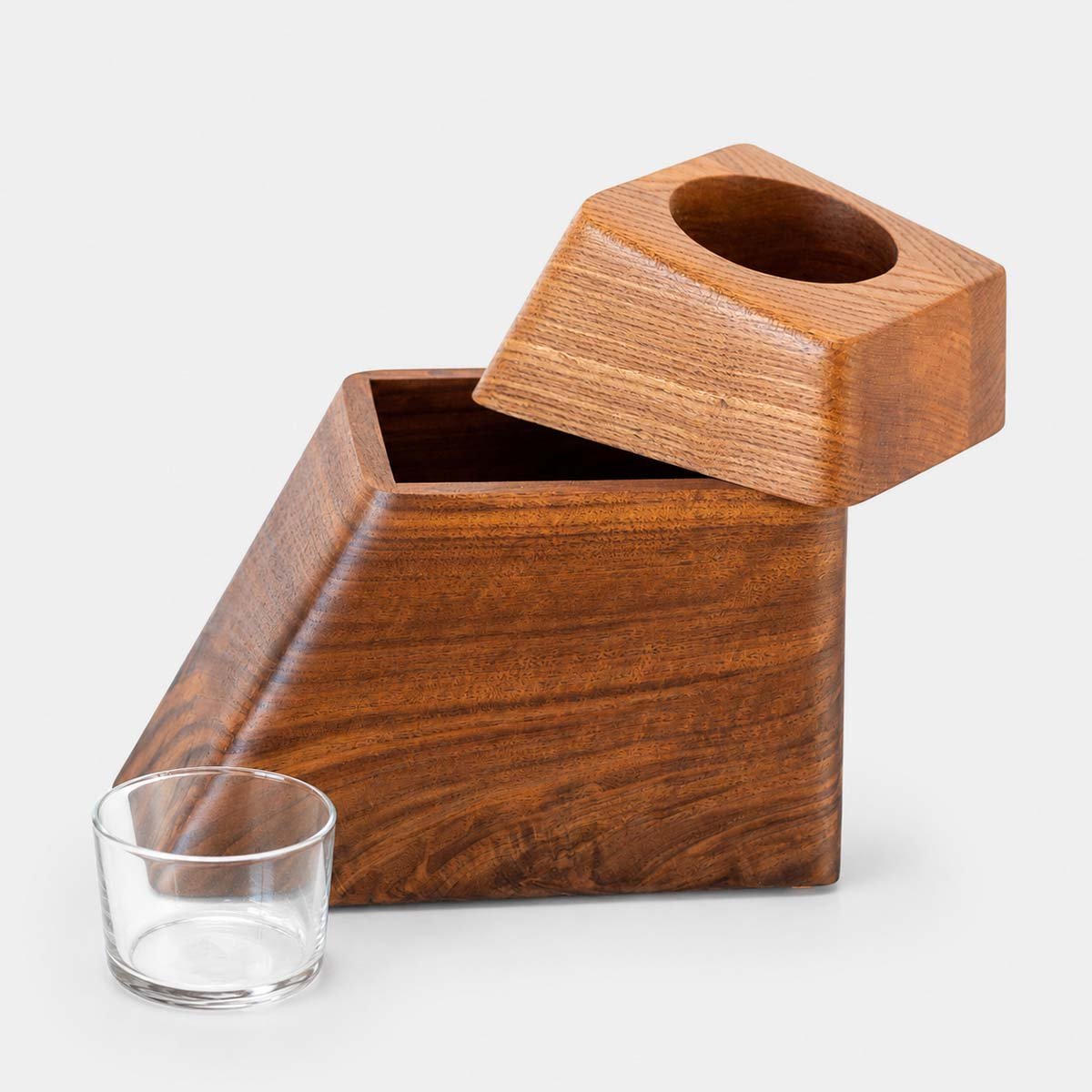 Walnut & California Elm Large Plant Urn CC Boyce Studio Walnut and Californian Elm Plant Urn Cremation Urns for Ashes Urn Studios Handmade Wooden Planturn US