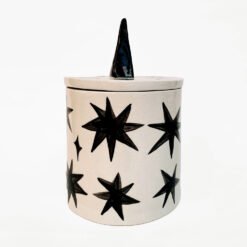 Dreams • Ceramic Cat Cremation Urn Anna Soba Cat Urn Studios Pets Dreams Stars Moons Black & White Cremation UK