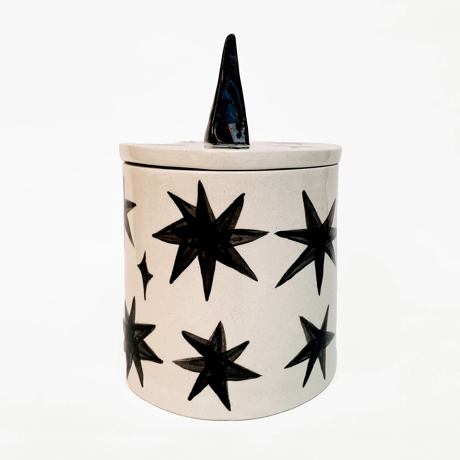 Dreams • Ceramic Cat Cremation Urn Anna Soba Cat Urn Studios Pets Dreams Stars Moons Black & White Cremation UK