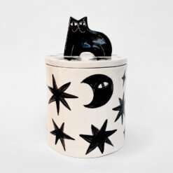 Anna Soba Cat Urn Studios Pets Dreams Stars Moons Black & White Cremation UK