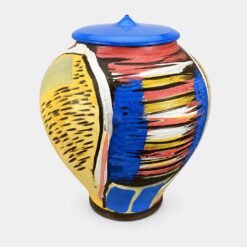 Róbert Bende Artistic Ceramic Cremation Urn for Ashes Handpainted Palette Colourful Urn Studios UK